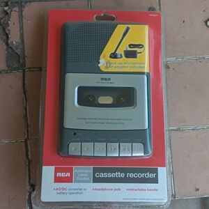 Cassette Recorder with Microphone and Adapter